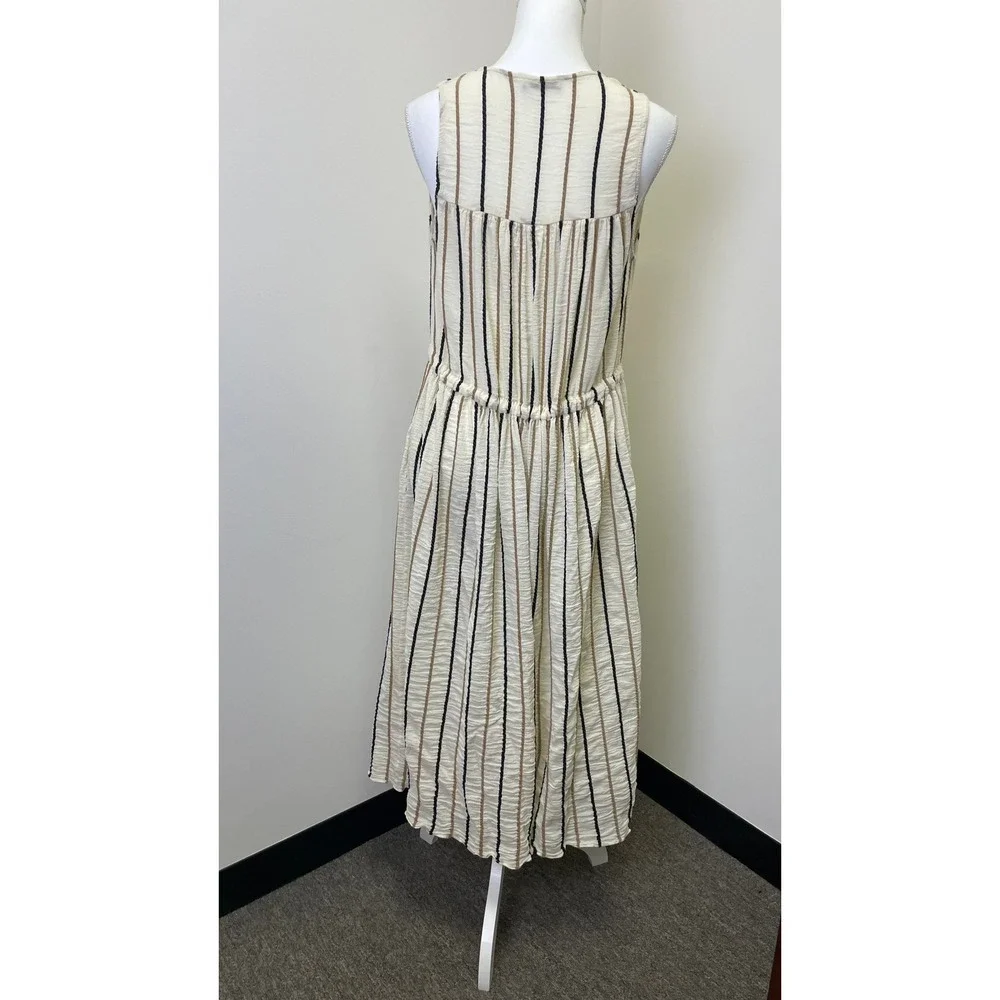 Three Graces London Striped Cotton Midi Dress 10 Beach Resortwear EuroSummer - Picture 4 of 16